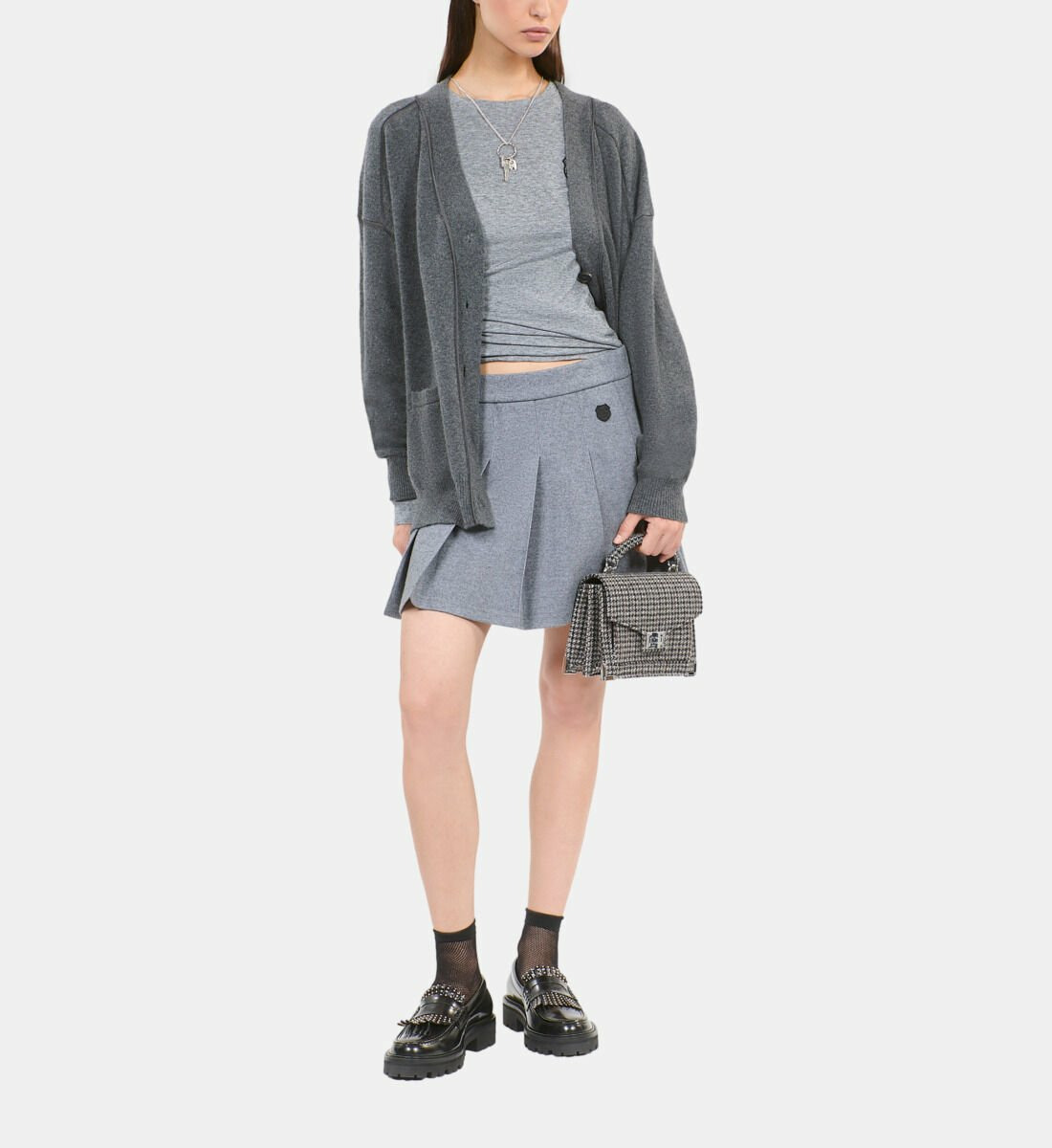 Cardigan En Cachemire Gris Femme