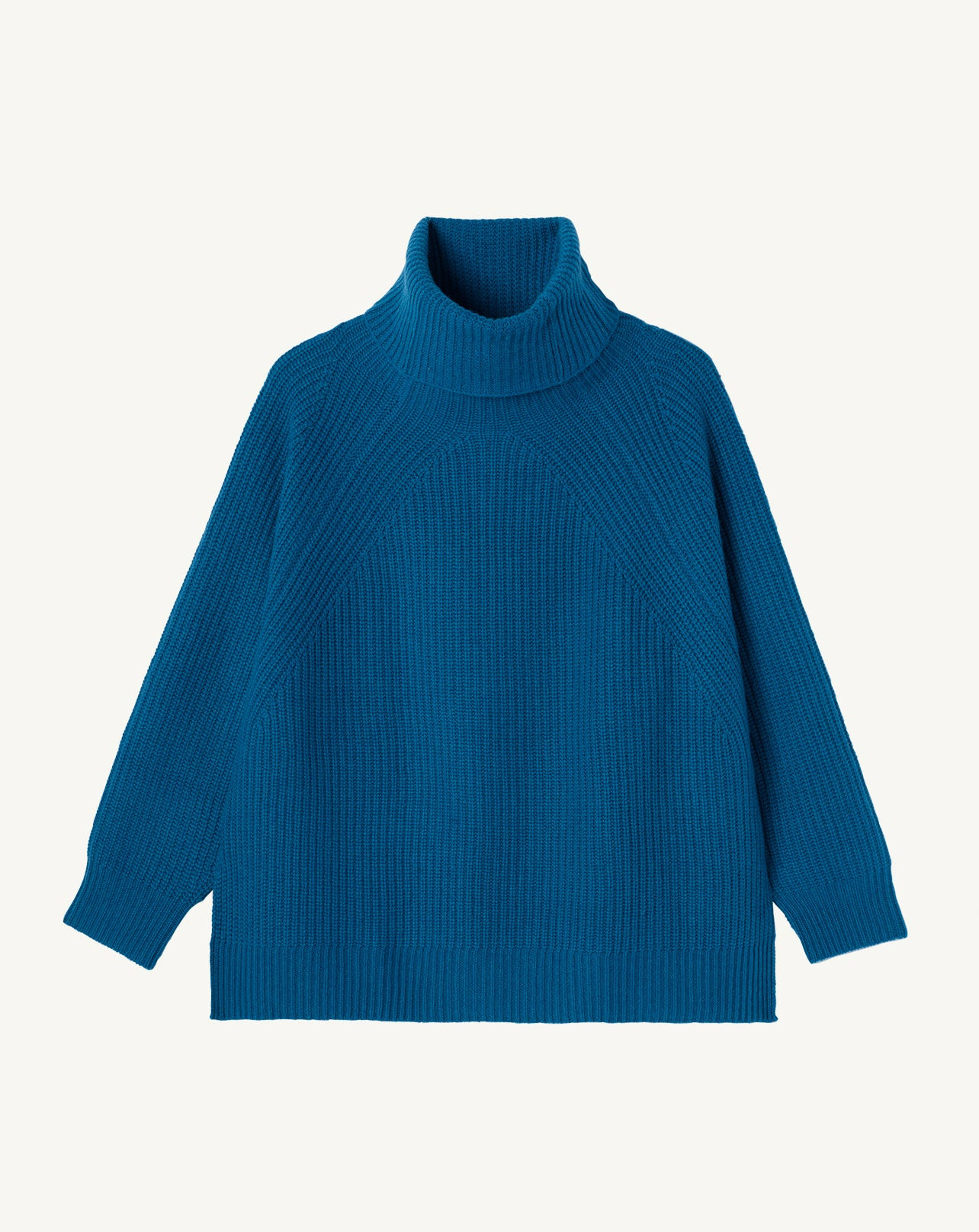 Pull col roulé oversized  - Femme - BLEU PAON