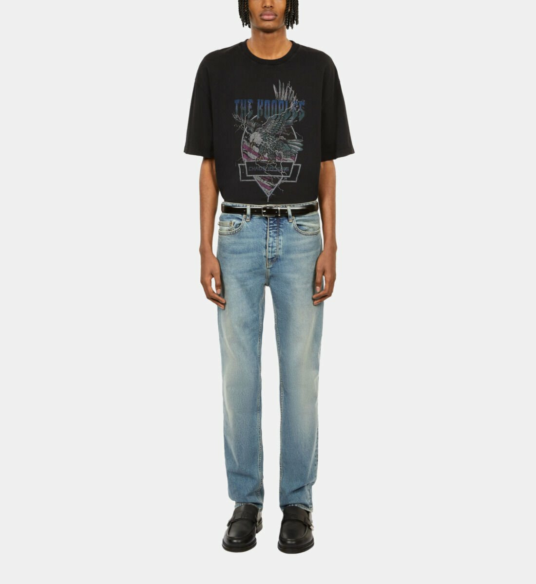 T-Shirt Noir Avec Sérigraphie Chaos Eagle Homme