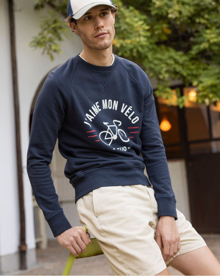 Sweat col rond bleu marine
