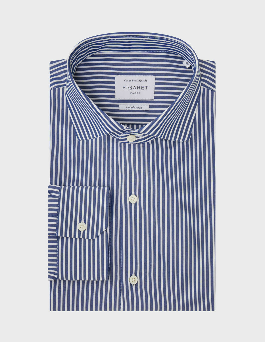 Chemise Semi-ajustée rayée marine