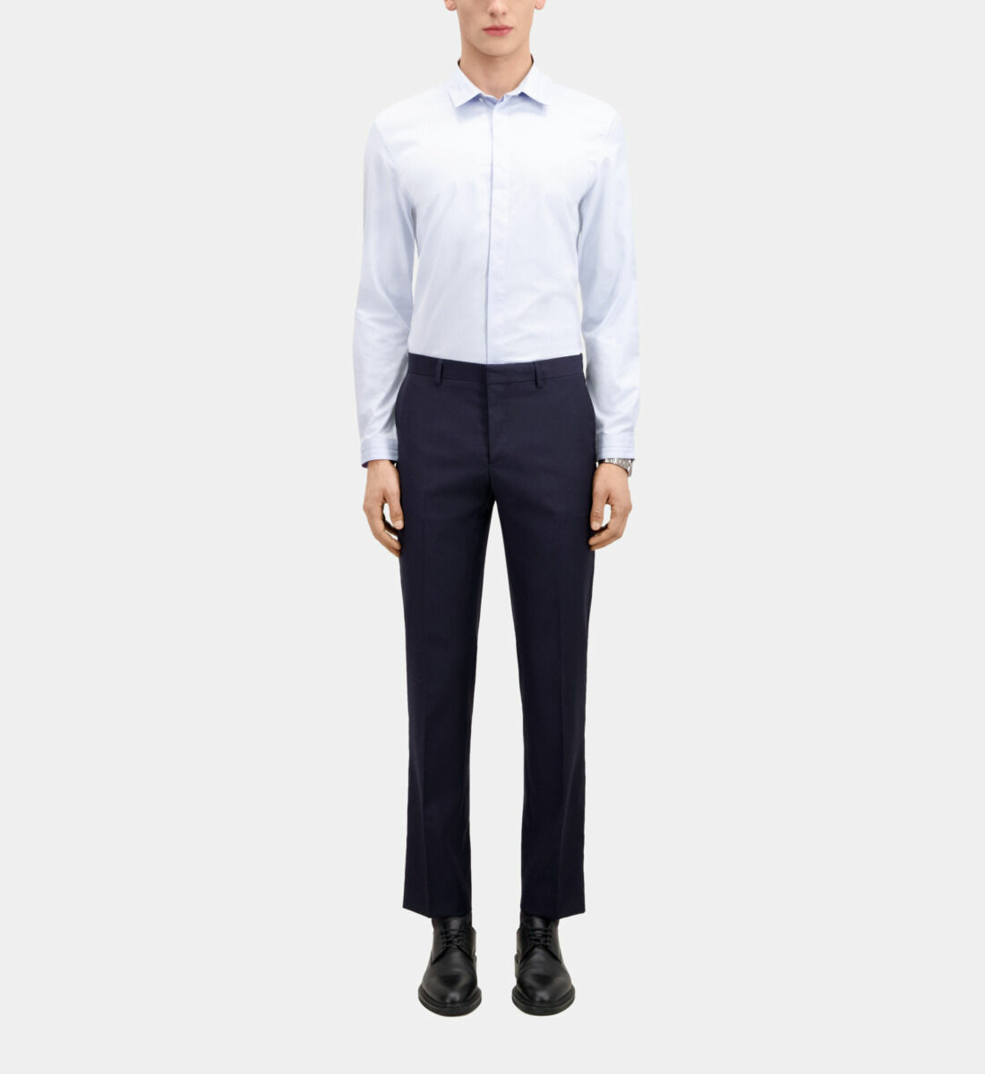 Pantalon De Costume Bleu Marine En Laine Homme