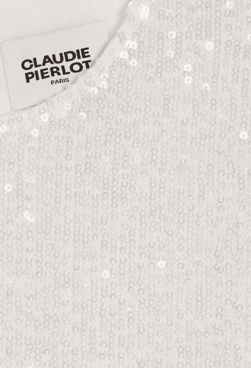 Top sans manches sequins écru