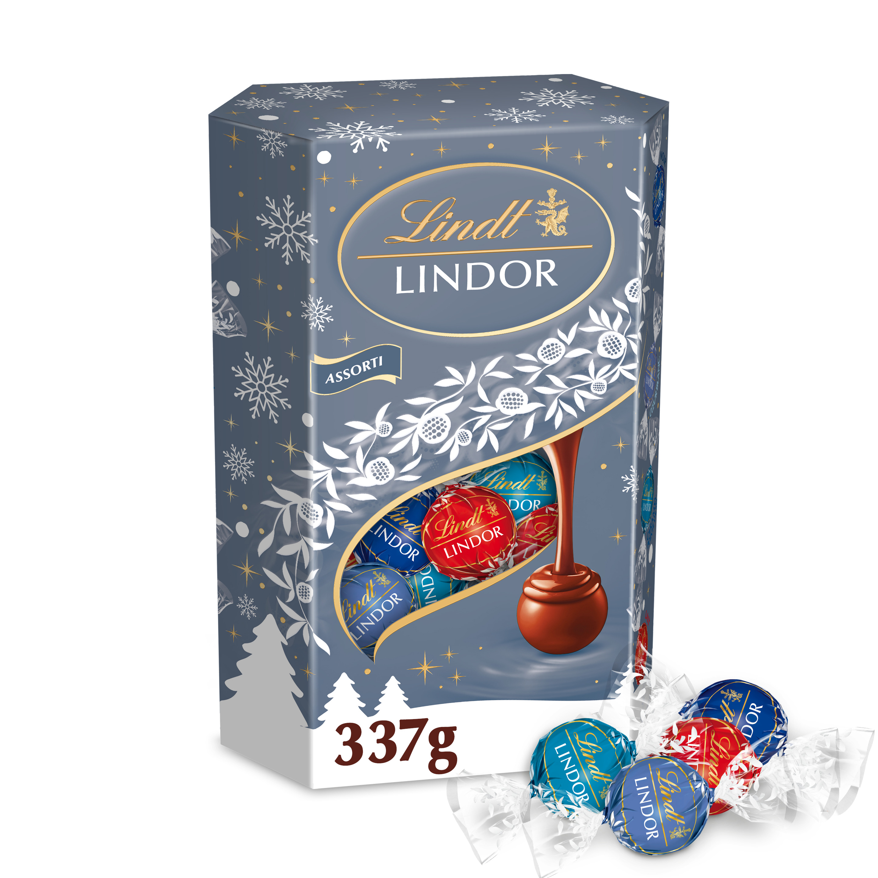 LINDOR CORNET ASSORTI ÉDITION DE NOËL 337G