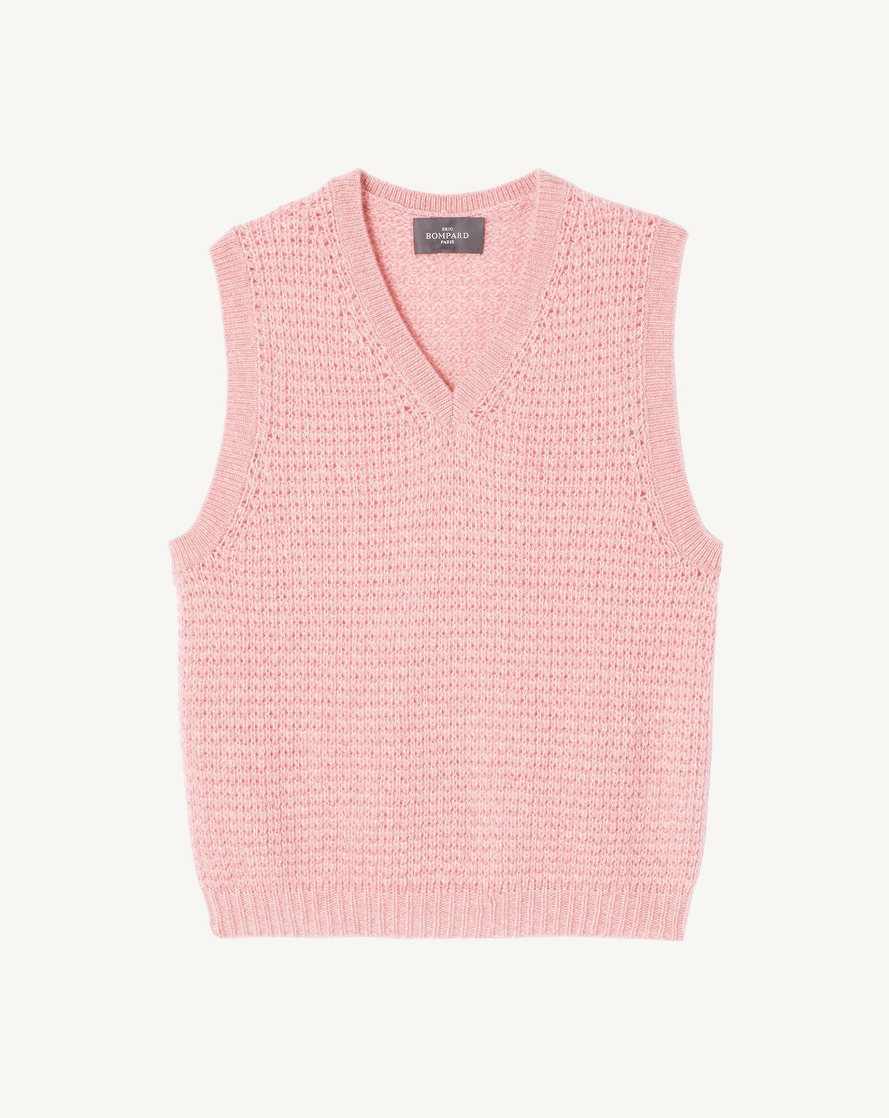 Pull col V mouliné - Femme - ROSE RETRO/AVOINE