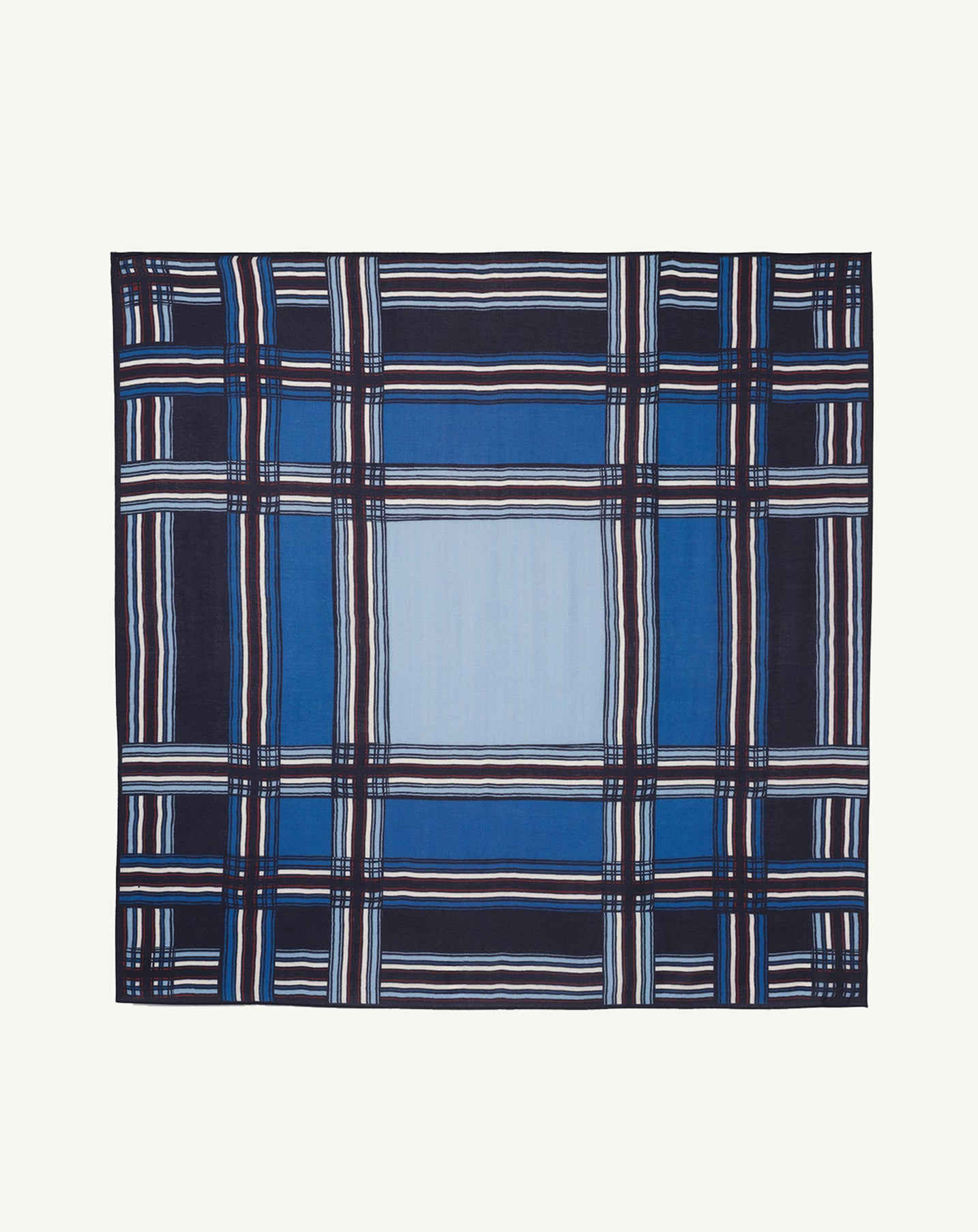Carré imprimé néo tartan - Accessoire - BLEU PIGMENT