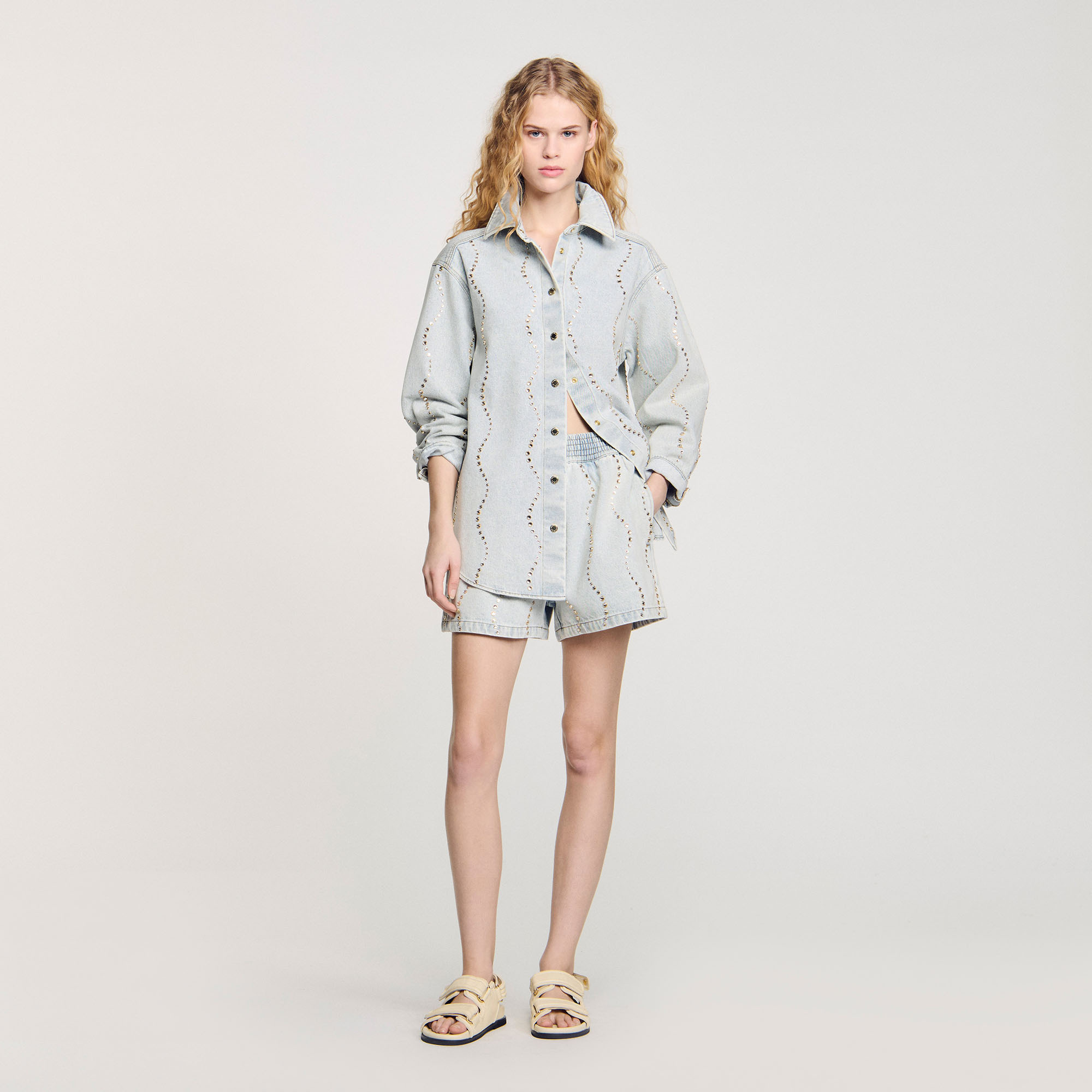 Chemise en jean strassée