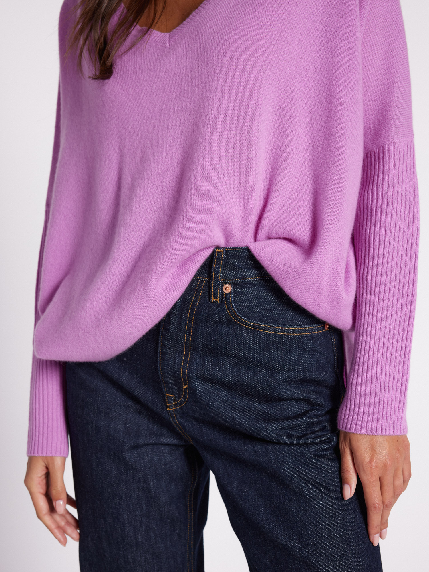 Pull poncho cachemire col V Faustine ROSEBLOOM