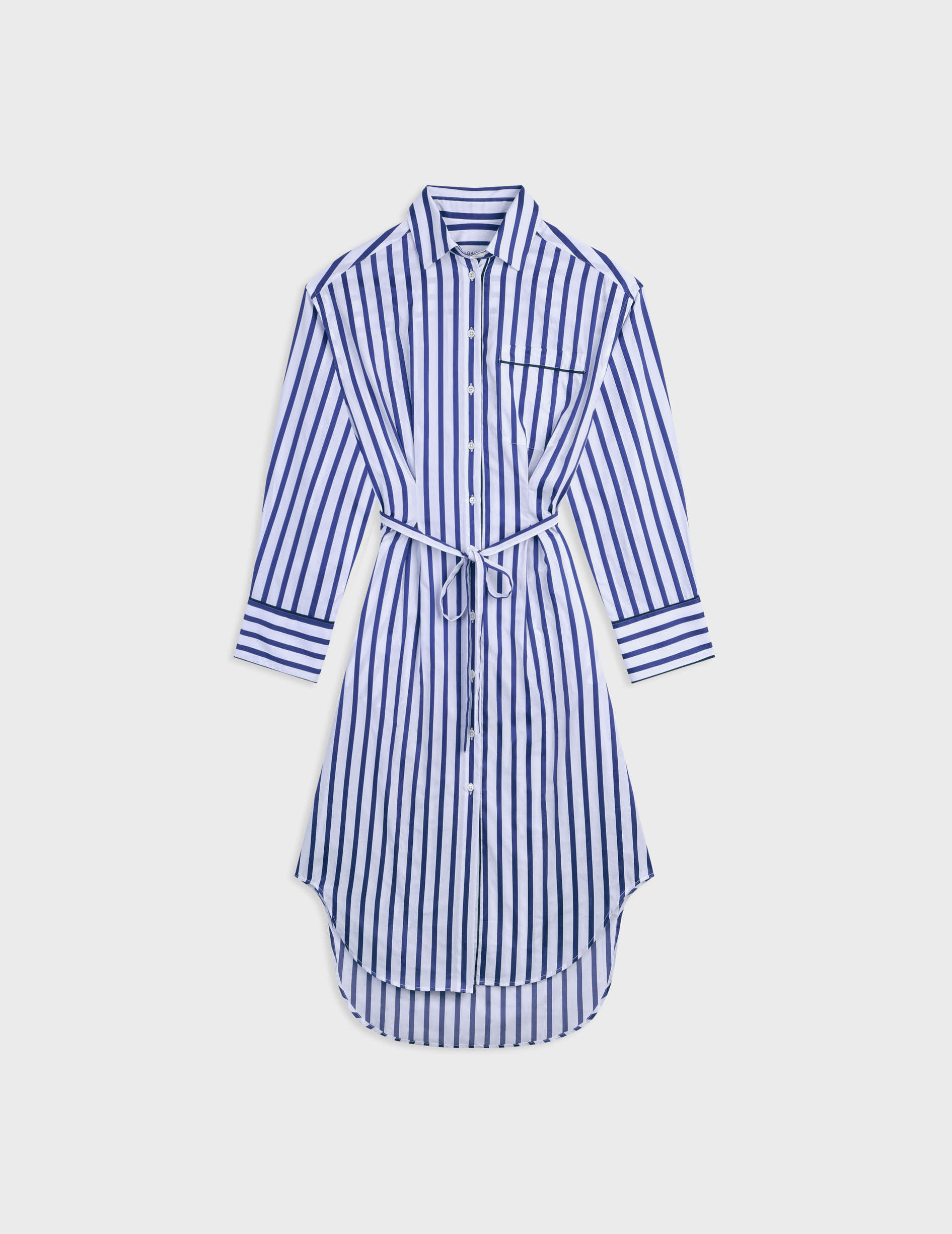 Robe-chemise oversize Sofia rayée marine