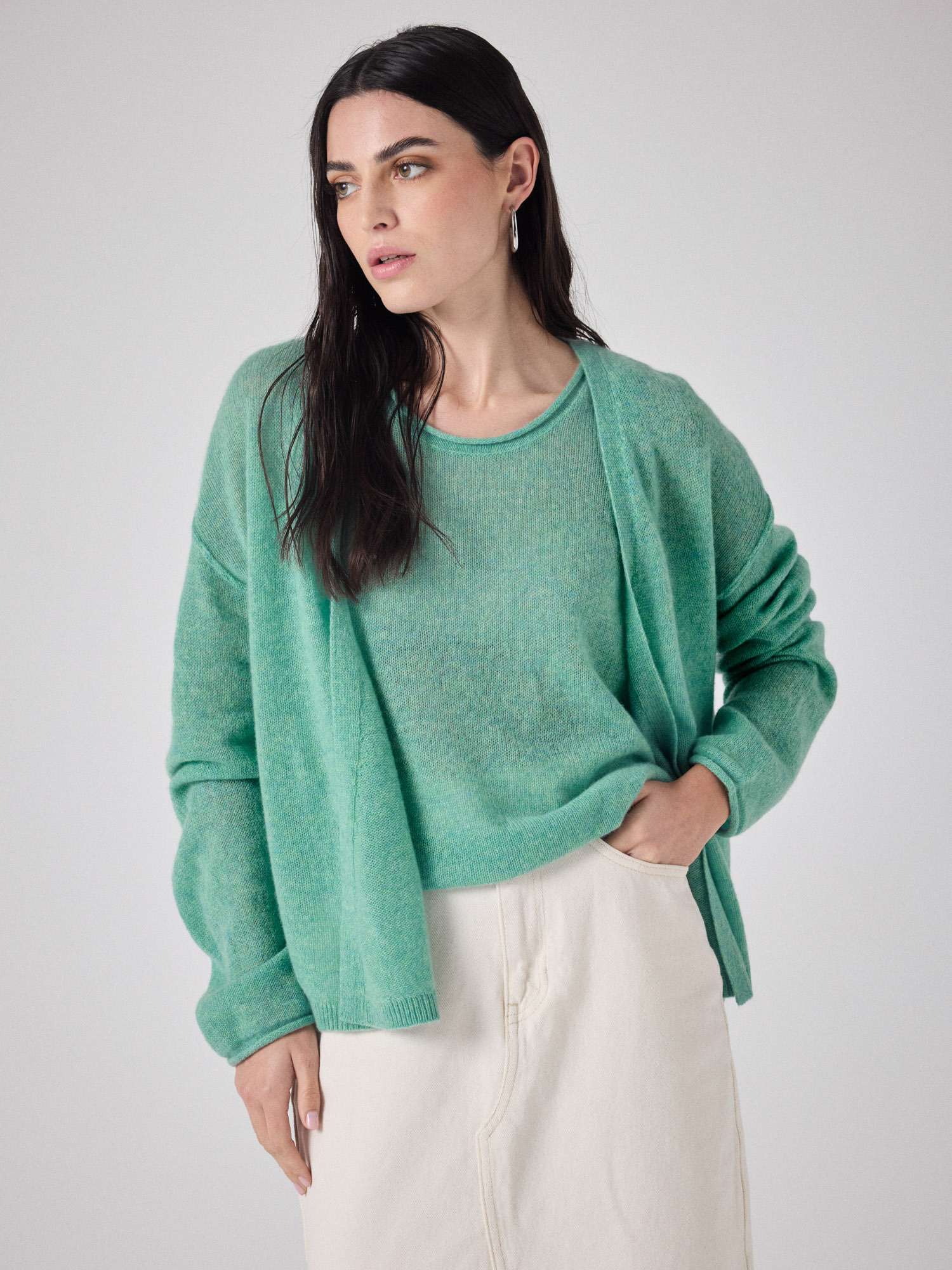 GILET COL V ML OEDIPE AGAVE