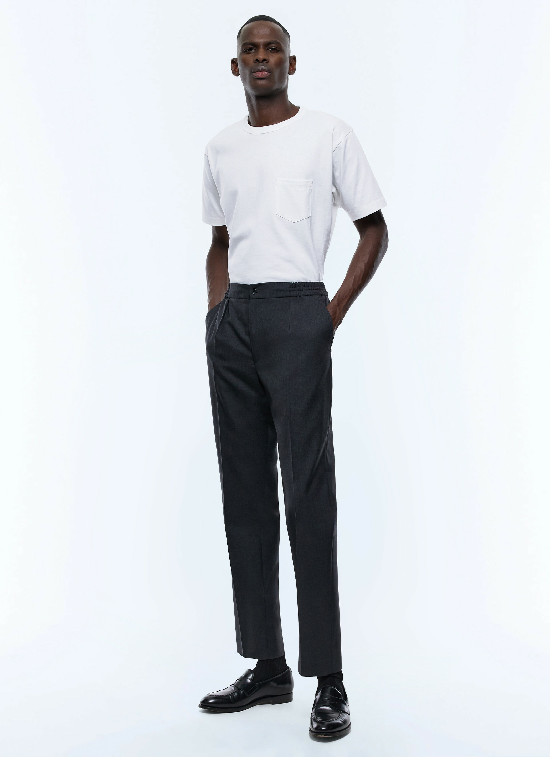 Pantalon élastiqué laine certifiée