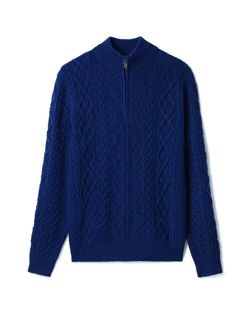 Pull camionneur jeux de torsades - Homme - BLEU NOCTURNE
