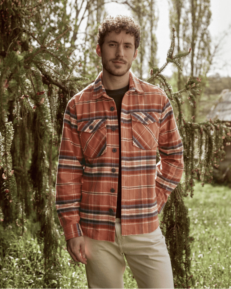 Sur-chemise bleu foncé & blanche