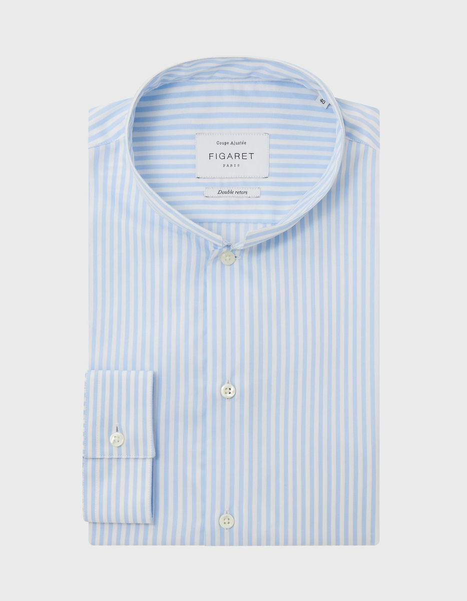 Chemise Ajustée rayée bleue