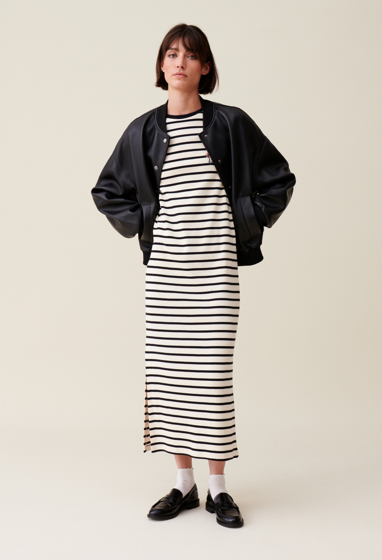 Robe Jean Toto rayée midi
