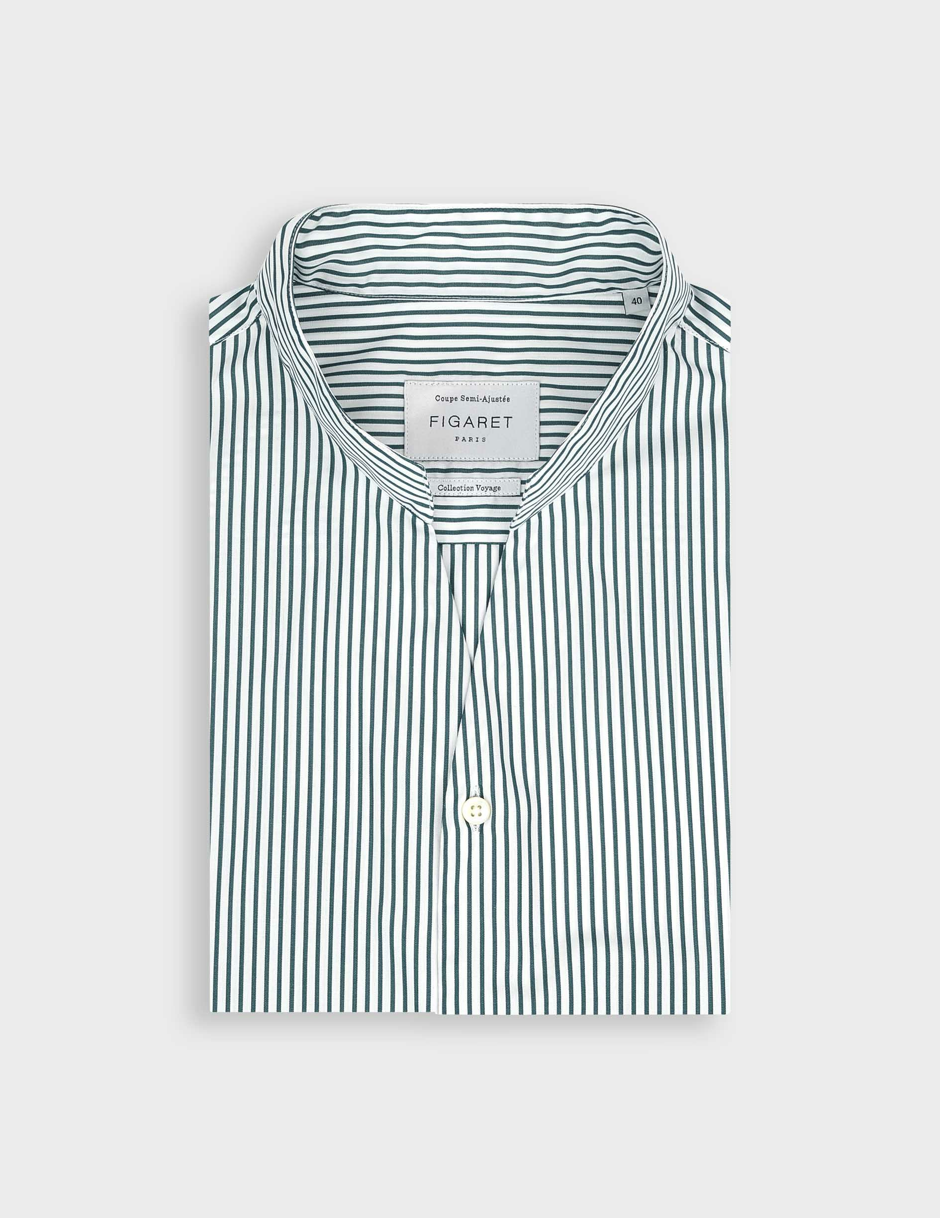 Chemise Carl voyage rayée verte