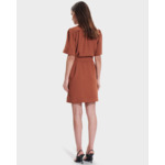 Robe Retie Marron en Polyester