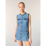 Robe en denim et galons brodés