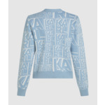 JACQUARD BLOCK LOGO CARDIGAN