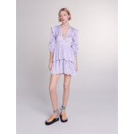 Robe courte satinée brodée