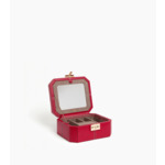 Petite boite à bijoux fermoir T en cuir