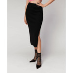 Jupe Mi-Longue à Côtes Fendue