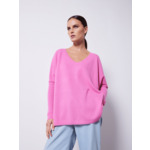 Pull poncho cachemire col V Faustine ROSE INDIEN