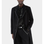 Manteau Long En Laine Mélangée Noire Homme