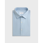 Chemise auguste col français en oxford gratté uni bleu clair