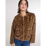 Veste courte en fausse fourrure