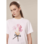 T-Shirt Taraflowers-Blanc en Coton