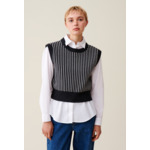 Pull rayé sans manches maille