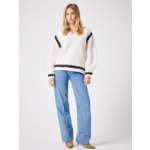 Pull en laine Dakota ECRU_NOIR