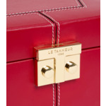 Petite boite à bijoux fermoir T en cuir