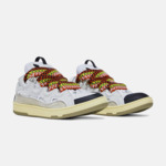 Lanvin Leather Curb Sneaker White Ivory