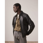 Blouson Loan en cuir de vachette noir