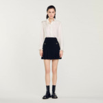 Jupe plissée en tweed