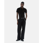 Polo En Maille Effet Dentelle Noir Homme