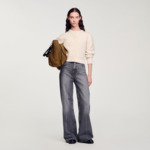 Cardigan court en maille duveteuse