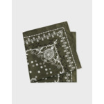 Bandana à motifs en twill de soie kaki
