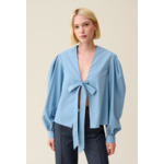 Blouse col V à nouer