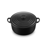 Cocotte ronde 28cm en fonte émaillée noire*