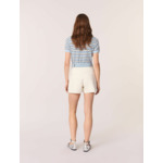 Short en maille et galons denim