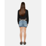 Chemise Courte En Denim Gris Femme