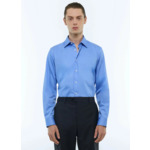 Chemise à col droit en coton