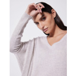 Pull poncho cachemire Faustine WHITE CHINE