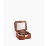 Petite boite à bijoux fermoir T en cuir