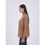 Pull poncho col roulé cachemire Margareth FAUVE