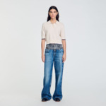 Pull court à liseré contrasté