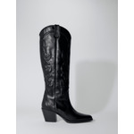 Bottes santiags en cuir lisse brodé